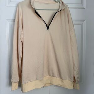 Cream Quarter-Zip Pullover
